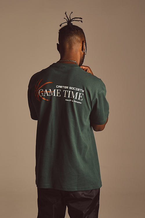 GAME TIME Oversized Tee - Forest Green
